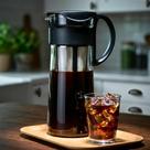 Jarra Cafeteira Para Café Gelado Hario Mizudashi 600ml Preto Vidro Resistente Original Jarra Cafeteira Para Café Gelado Hario Mizudashi 600ml Preto Vidro Resistente Original