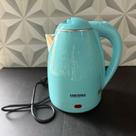Jarra chaleira elétrica azul 220V multiuso para cozinha com alça para ferver água chá café com base chalera grande