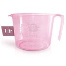 Jarra de 1 (Um) Litro ROSA Escrita Injetada Liquido e Xicara Apto ao Micro Ondas Panelinha Rosa