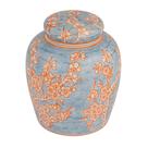 Jarra de gengibre de cerâmica decorativa Creative Co-Op Blue 8,25 polegadas