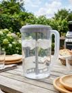 Jarra De Suco Água 2 Litros Plasvale Com Mexedor Misturador Tampa Branca Plástico Livre BPA 2L