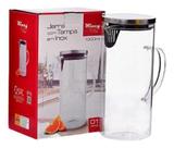 Jarra de Suco Água em Vidro Resistente com Tampa Inox 1,3L - NEWUP
