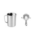 Jarra de Suco Agua Inox e Coador Strainer 4 Apoios Bar Drink