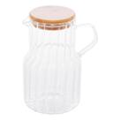 Jarra de Vidro 1 Litro com Tampa de Bambu Ideal para Água, Sucos e Bebidas