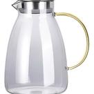 Jarra de Vidro 1,9L Borossilicato Transparente com Tampa Inox