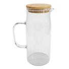 Jarra de Vidro 1L Borossilicato com Tampa de Bambu para Suco Água e Bebidas