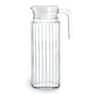 Jarra De Vidro 1L Com Tampa Branca Transparente Suco Àgua