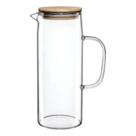 Jarra De Vidro Borosilicato Tampa De Bambu Suco Agua 1,2lt