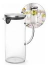 Jarra de Vidro Borossilicato 1,4L com Tampa Hermética Inox e Silicone Resistente a Choque Térmico, Ideal para Água, Suco, Chá