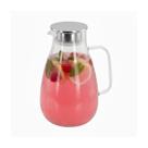 Jarra De Vidro Borossilicato 2,5 Litros Com Tampa De Inox Coadora Suco Água Geladeira Cozinha Transparente Mesa Posta