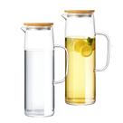 Jarra De Vidro Borossilicato Com Tampa Bambu Agua Suco 1,5l