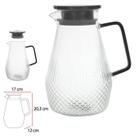 Jarra de Vidro c/ Tampa Alça Cinza Escuro - 1,5L