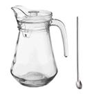 Jarra de Vidro c/ Tampa Suco Água 1.5 Litros + Colher Bailarina