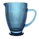 Jarra de Vidro Canelada Versalhes Azul 1,3L Mesa Posta Água Suco Bebidas