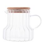 Jarra de Vidro Classic 500ml 12x11cm com Tampa Madeira