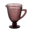 Jarra de Vidro com Alça Relevo Bolinhas Roxa Servir 1150ml
