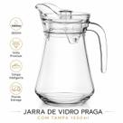 Jarra de Vidro com tampa Transparente 1,5Lt Floral Com Alça Mesa Posta Sucos Chá gelado Bebidas