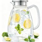 Jarra de Vidro CubbyHaven 2,2L Borosilicato com Tampa de Aço Inoxidável