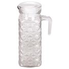 Jarra de vidro decorada com tampa de plástico branca 1 litro 3D para suco de cozinha