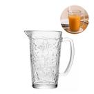 Jarra de Vidro Delicada com Relevo Floral Para Mesa Posta 750ml Elegante Jarra de Vidro Delicada com Relevo Floral Para Mesa Posta 750ml Elegante