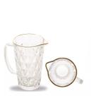 Jarra De Vidro Diamond Fio De Ouro Lyor 1l Para Bebidas 20cm Cor Transparente