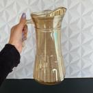 Jarra de vidro dourada 1,5 litro com tampa de acrílico para suco água de cozinha