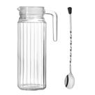 Jarra De Vidro Grosso Suco Agua Com tampa 1L e Colher Bailarina