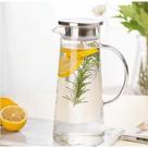Jarra de vidro lisa com tampa hermética de inox de cozinha para suco chá grande 1,4 litro mesa posta garrafa água chá