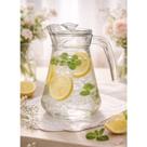 Jarra de Vidro Para Água Suco Com Alça e Tampa 1300ml Zuriq
