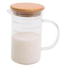 Jarra de Vidro Tampa de Bambu 500ml Com Medidas Água Sucos Chá Oikos Jarra de Vidro Tampa de Bambu 500ml Com Medidas Água Sucos Chá Oikos