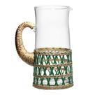 Jarra em Vidro e Rattan Verde 12cmx24,5cm 2160ml