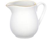 Jarra Leiteira Porcelana Branca Borda Fio Dourado Royal Premium 300ml Haüskraft Jarra Leiteira Porcelana Branca Borda Fio Dourado Royal Premium 300ml Haüskraft