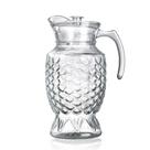Jarra Ocean Vidro Desenhado Luxo com Tampa 1800ml - Lehaví