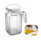 Jarra Pequena Para Porta De Geladeira De Vidro Com Tampa Em Plástico Branca 650ml Lyor