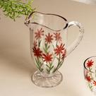 Jarra Red Flower 1,3L Vidro Jarra Red Flower 1,3L Vidro