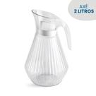 Jarra Translúcida Suco Água Chá com Tampa Tango Valsa Axé Transparente Rosa Resistente UZ Utilidades