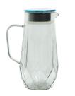 Jarra vidro borossilicato azul fume com tampa inox prata 1,4l