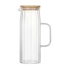 Jarra Vidro Borossilicato Canelado c/ Tampa Bambu 1,1L