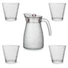 Jarra Vidro Fresco Grande 1100ml Transparente 4 Copos Utensilios Cozinha
