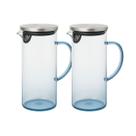Jarras Vidro Borossilicato Azul 1,5 Litros Com Tampa Inox 2 UN
