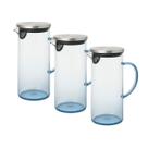 Jarras Vidro Borossilicato Azul 1,5 Litros Com Tampa Inox 3 UN