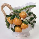 Jarrinha de Cerâmica c/Aplicação de Laranja 18x16x16cm Zanatta