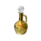 Jarro Botija de Vidro Dourado 500ml com Tampa para Óleo de Unção