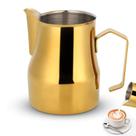 Jarro Milk Frother Agatige em aço inoxidável 550 ml dourado Jarro Milk Frother Agatige em aço inoxidável 550 ml dourado