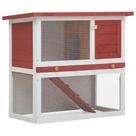 Jaula para Conejos de Exterior vidaXL de Madera con Techo Impermeable Roja