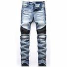 Jeans AITITIA masculinos para motociclistas, com zíper, lavados em linha reta