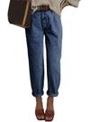 Jeans Astylish High Wisted Baggy Boyfriend para mulheres Sail Blue