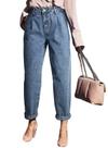 Jeans Astylish, moderno, de cintura alta, elástico, azul para mamãe
