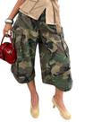 Jeans cargo Unybwonn Camo Baggy Barrel de cintura alta para mulheres