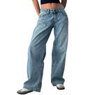 Jeans Covvoliy Women's Low Rise Boyfriend Y2K Wide Leg, azul claro